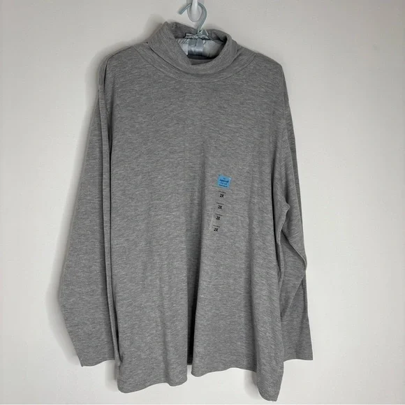 CGCG Supersoft Turtleneck Women’s Plus Size 2X NWT Gray Grey Tagless - Picture 1 of 6